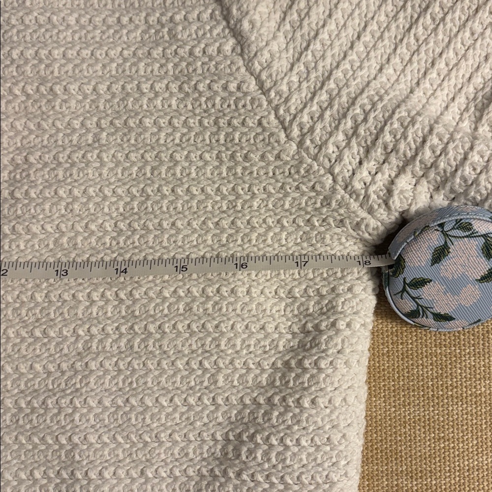 Ann Taylor White Cardigan with Navy and Brown Accents - Picture 4 of 4